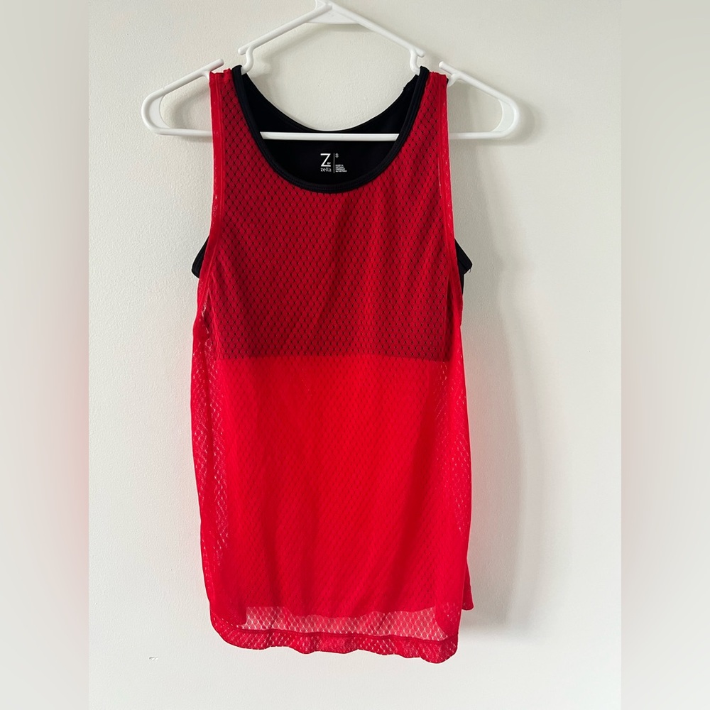 Zella Red Mesh Women's Tank Top